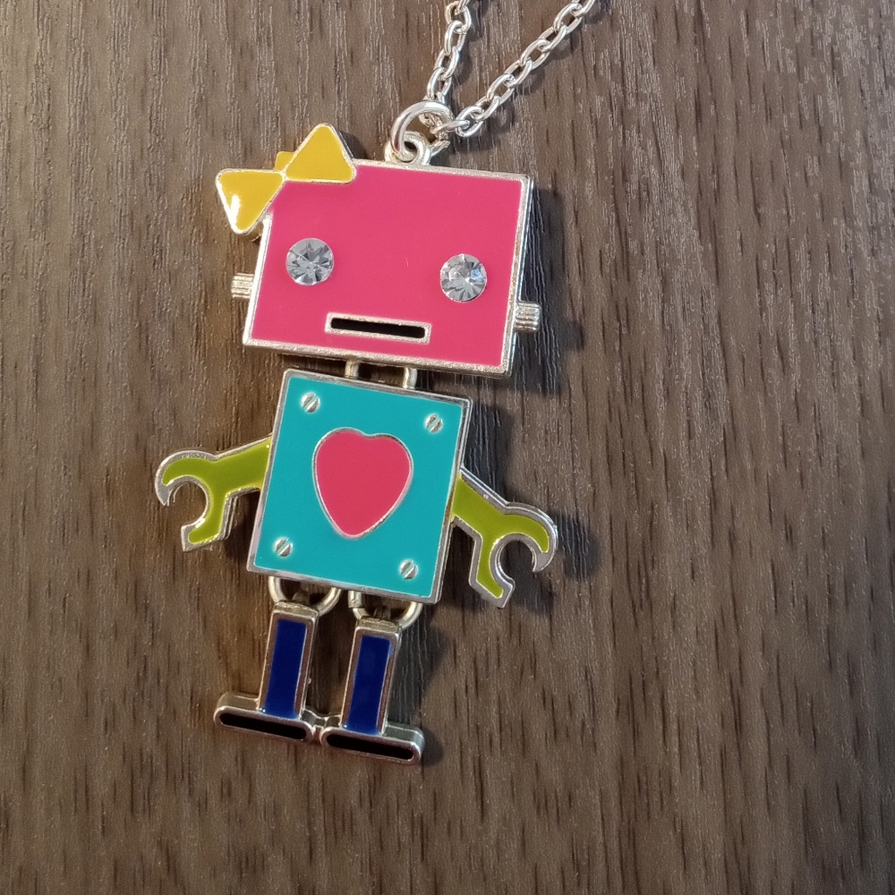 💕 lovely robot necklace